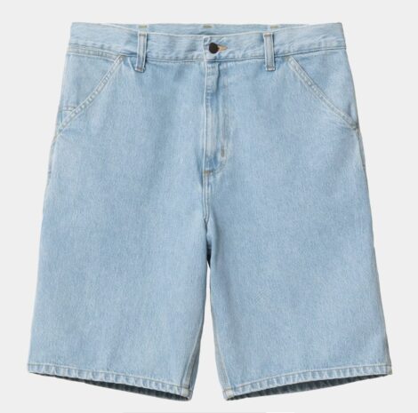 Шорты Carhartt I032026 Single Knee Short blue heavy stone bleached_5