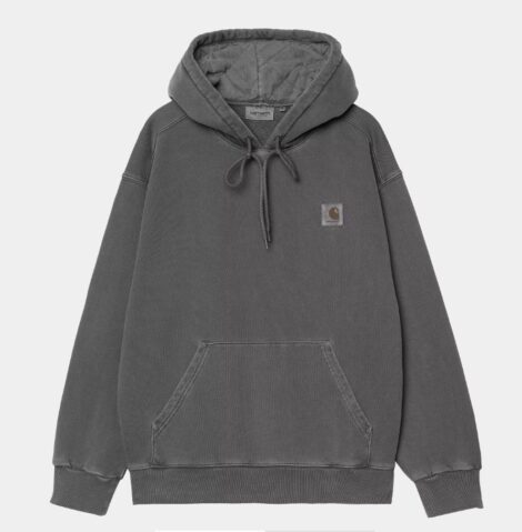 Толстовка Carhartt I029963 Hooded Nelson garment dyed graphite